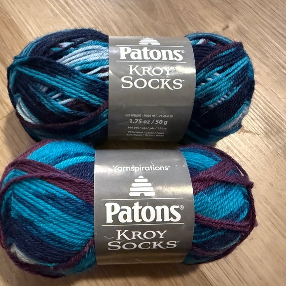 2 SKEINS - Patons Kroy Socks Yarn in Colorway “Blue Raspberry” - Picture 2 of 4